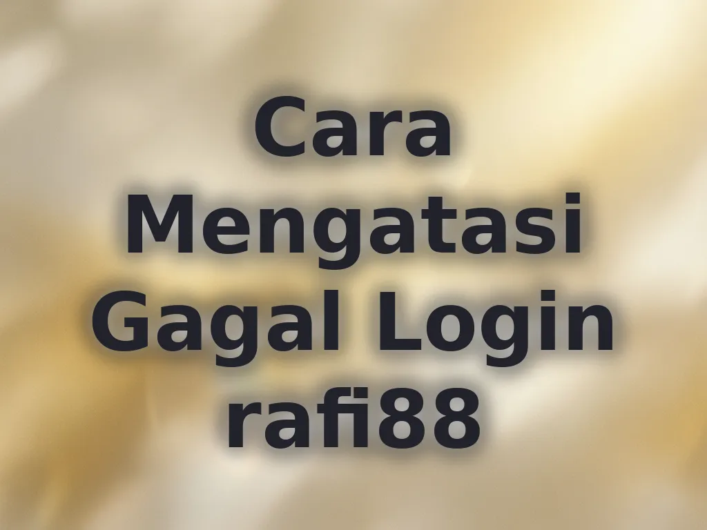 Cara Mengatasi Gagal Login rafi88